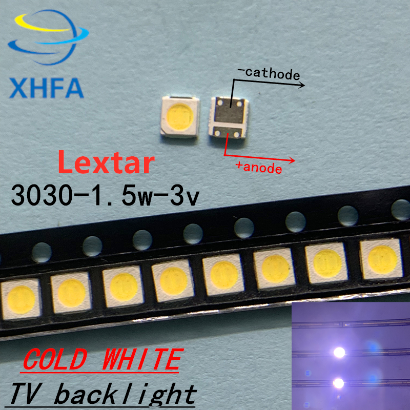 Lextar-LED 백라이트 TV 고전력 LED 더블 칩 1W 3V 2000 쿨 화이트 PT30A66 TV 애플리케이션 3030 pct 3v led 다이오드, 3030 PCS